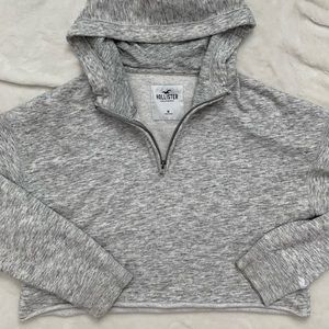Hollister Quarter Zip Cropped Hoodie